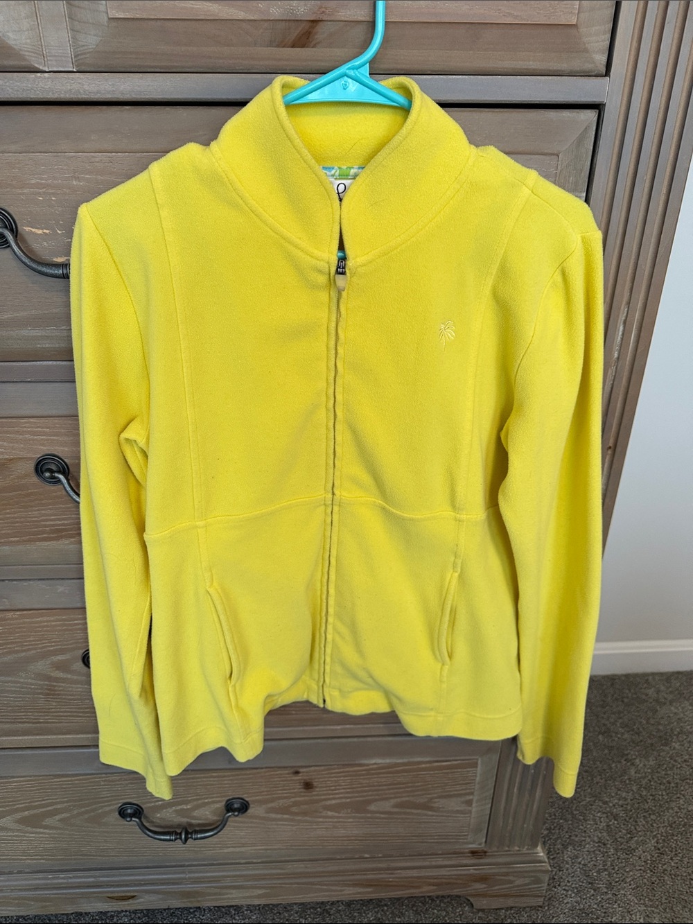 Lilly Pulitzer Bright Yellow Fleece Zip Jacket